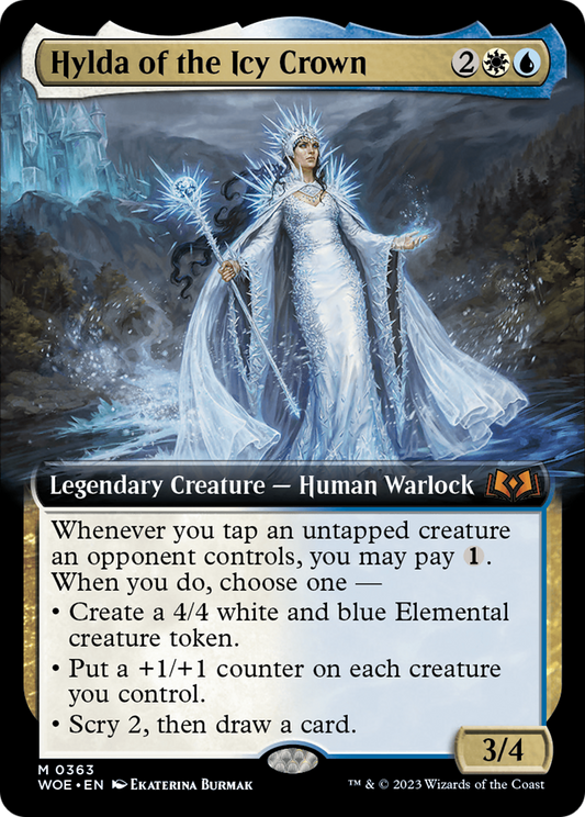 Hylda of the Icy Crown (Extended Art) (WOE-363) - [Wilds of Eldraine]: (Extended Art) Foil