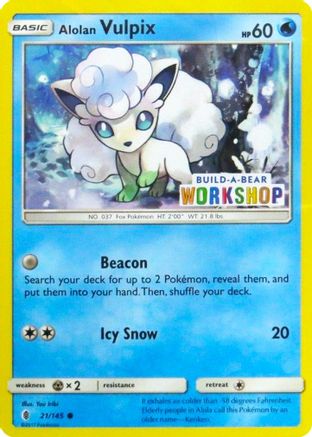 Alolan Vulpix (21/145) (Exclusivité Build A Bear Workshop) [Soleil et Lune : Guardians Rising] 