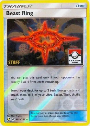 Beast Ring - 102a/131 (League Cup) [Staff] 102a - [League & Championship Cards] Reverse Holofoil