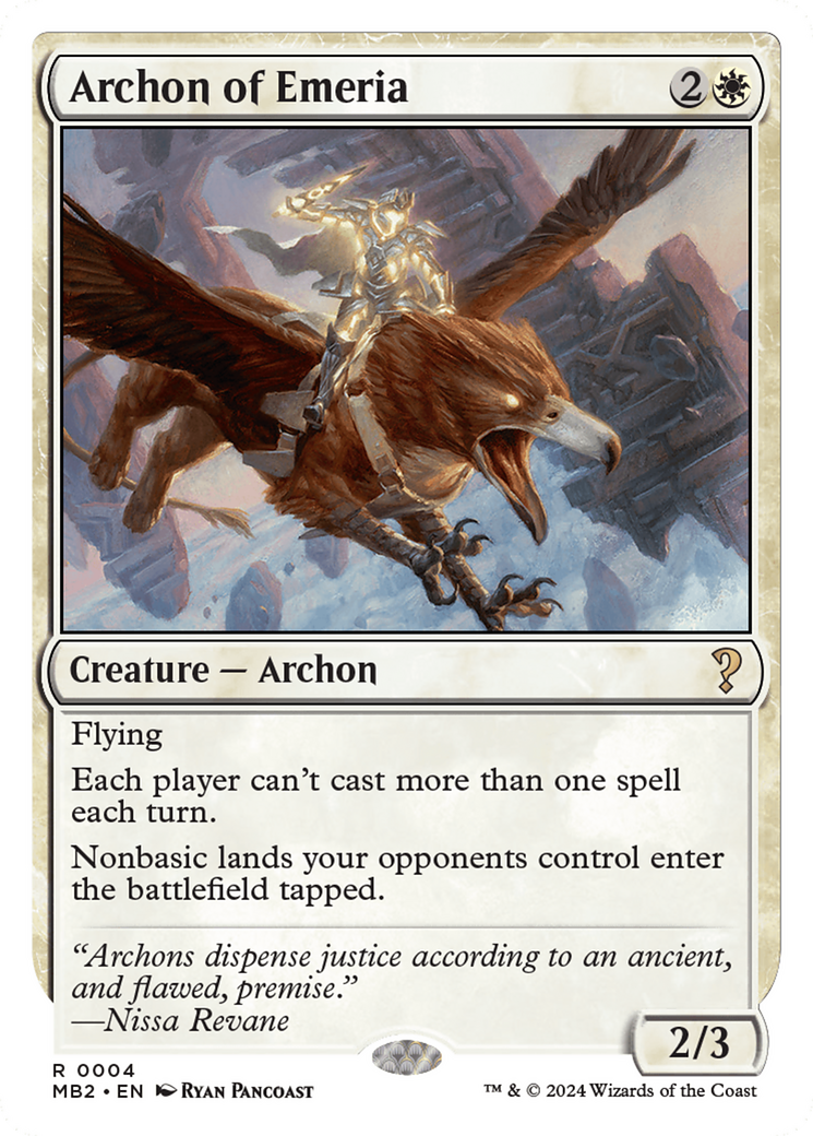 Archon of Emeria (White Border) (MB2-004) - [Mystery Booster 2]