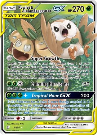 Rowlet et Alolan Exeggutor GX (1/236) [Soleil et Lune : Esprits unifiés] 