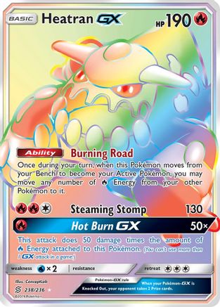 Heatran GX (Secret) 238/236 - [SM  Unified Minds] Holofoil