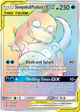 Slowpoke & Psyduck GX (Secret) 239/236 - [SM  Unified Minds] Holofoil