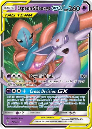 Espeon &amp; Deoxys GX (72/236) [Soleil et Lune : Esprits unifiés] 