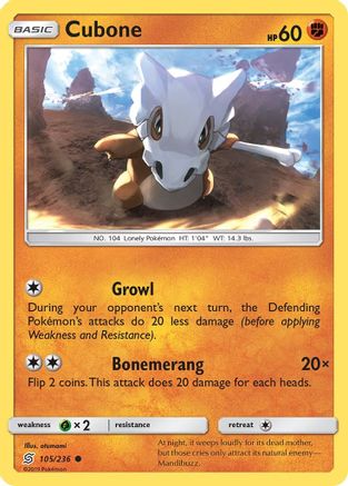 Cubone (105/236) [Soleil et Lune : Esprits unifiés] 