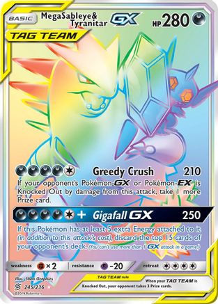 Mega Sableye & Tyranitar GX (Secret) 245/236 - [SM  Unified Minds] Holofoil