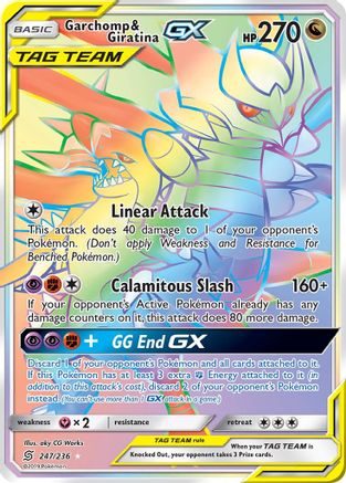 Garchomp & Giratina GX (Secret) 247/236 - [SM  Unified Minds] Holofoil