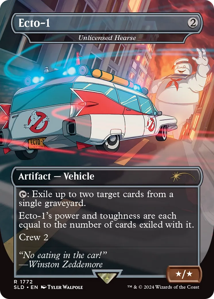 Unlicensed Hearse (SLD-1772) - [Secret Lair Drop] / Ecto-1 (Borderless) Foil