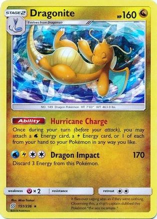 Dragonite (151/236) (Cracked Ice Holo) (Theme Deck Exclusives) [Sun & Moon: Unified Minds]