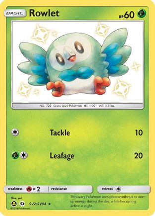 Rowlet (SV2/SV94) [Soleil et Lune : Destins cachés - Shiny Vault] 
