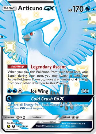 Articuno GX (SV54/SV94) [Soleil et Lune : Destins cachés - Shiny Vault] 
