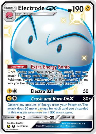 Electrode GX (SV57/SV94) [Soleil et Lune : Destins cachés - Shiny Vault] 