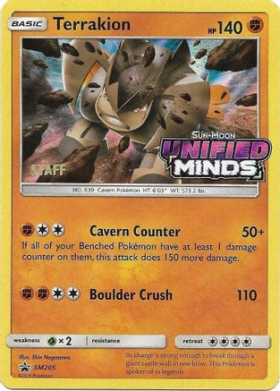 Terrakion - SM205 (Prerelease) [Staff] SM205 - [SM Promos] Holofoil