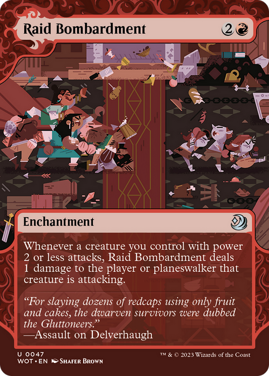 Raid Bombardment (WOT-047) - [Wilds of Eldraine: Enchanting Tales]: (Showcase) (Borderless)