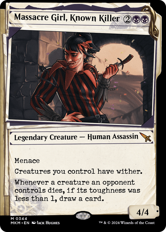Massacre Girl, Known Killer (MKM-344) - [Murders at Karlov Manor]: (Showcase) Foil
