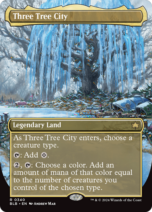 Three Tree City (BLB-340) - [Bloomburrow] (Borderless) Foil
