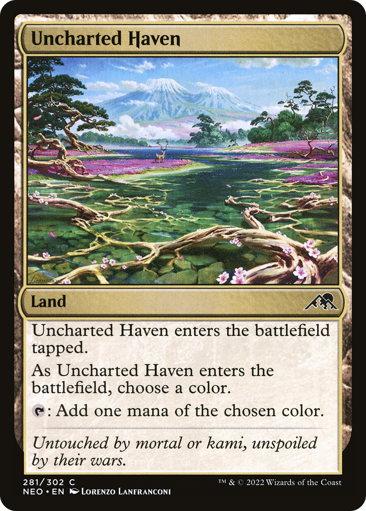 Uncharted Haven (NEO-281) - [Kamigawa: Neon Dynasty] Foil