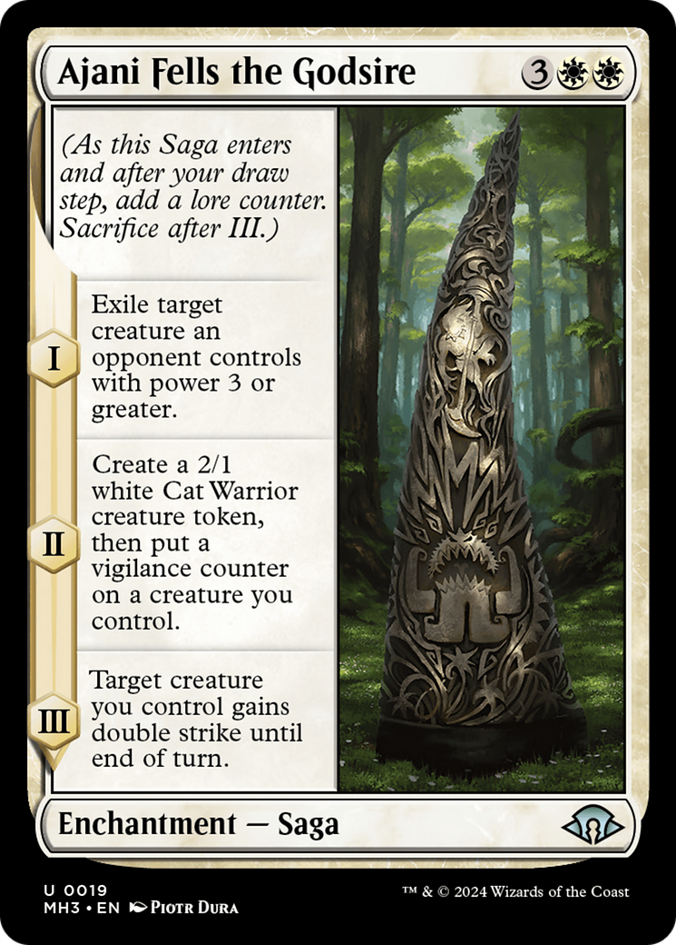 Ajani Fells the Godsire (MH3-019) - [Modern Horizons 3] Foil 