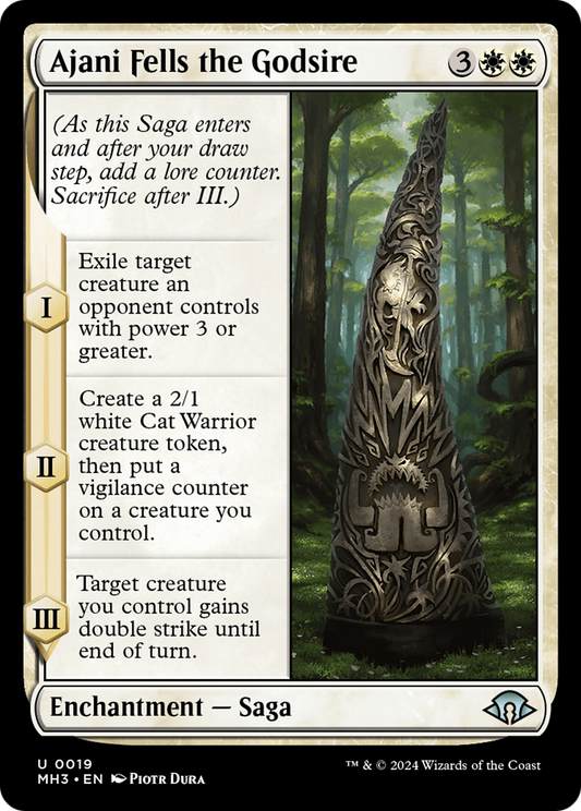 Ajani Fells the Godsire (MH3-019) - [Modern Horizons 3] Foil 