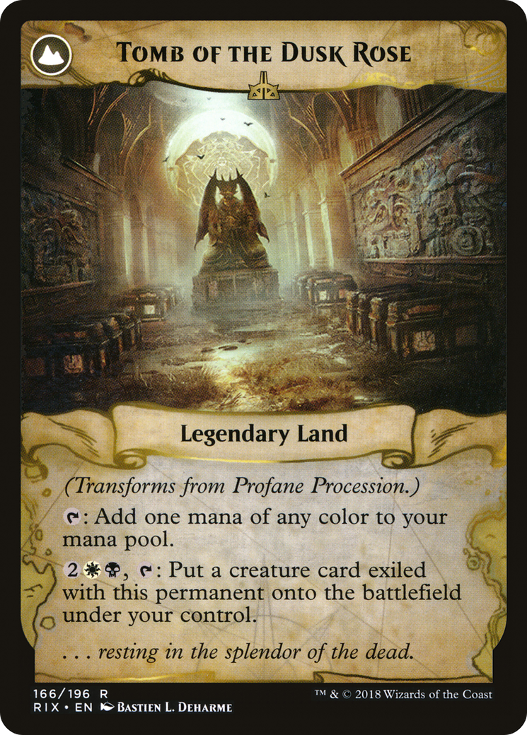 Profane Procession // Tomb of the Dusk Rose (RIX-166) - [Rivals of Ixalan]: (compasslanddfc)
