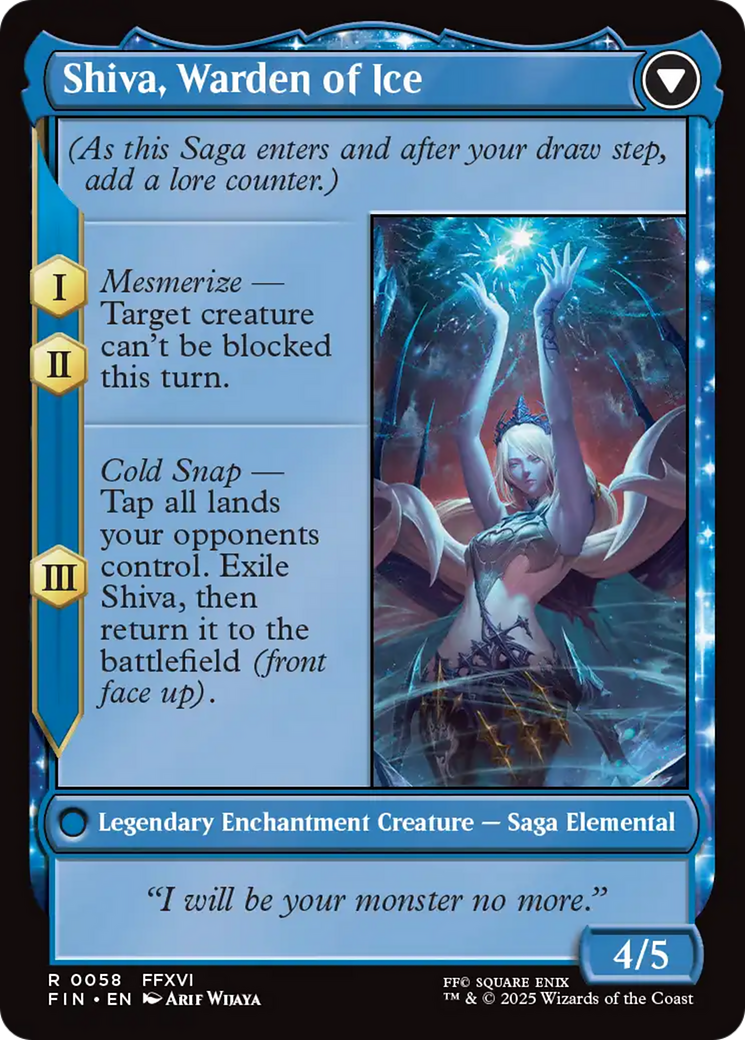 Jill, Shiva's Dominant // Shiva, Warden of Ice (FIN-058) - [FINAL FANTASY]: (enchantment)