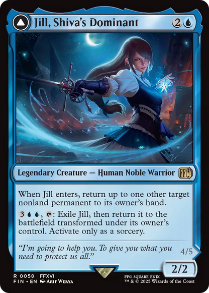 Jill, Shiva's Dominant // Shiva, Warden of Ice (FIN-058) - [FINAL FANTASY]: (enchantment) Foil