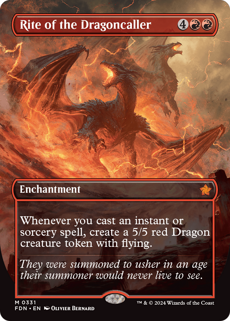 Rite of the Dragoncaller (FDN-331) - [Foundations] (Borderless) Foil