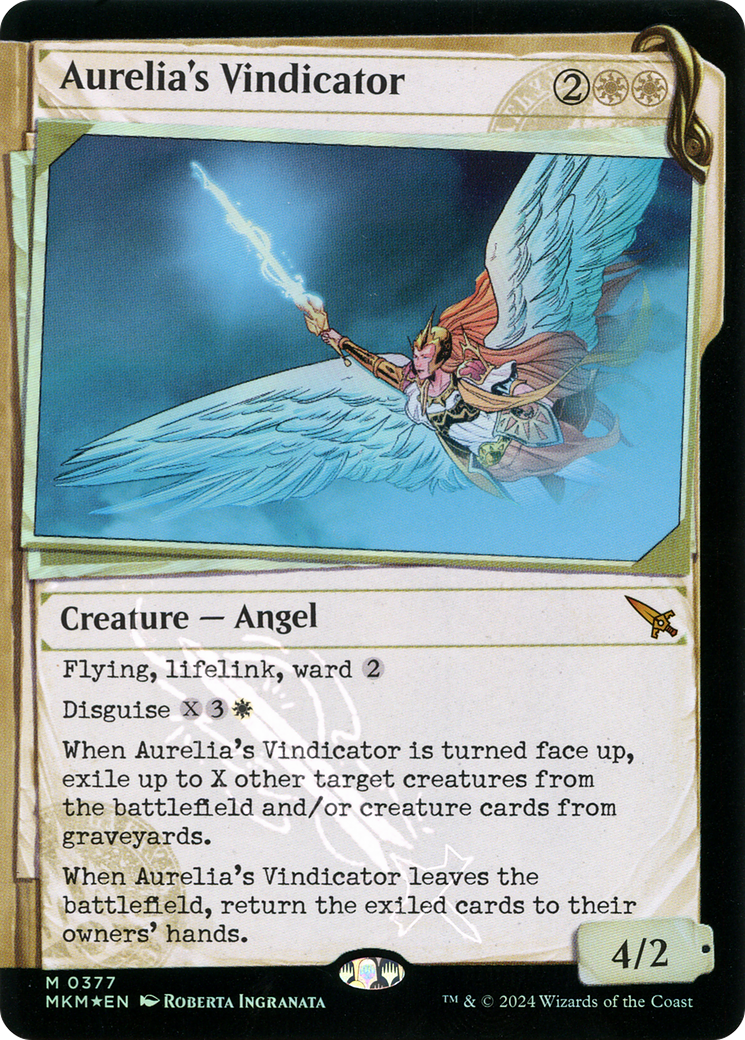 Aurelia's Vindicator (MKM-377) - [Murders at Karlov Manor]: (Showcase) Foil