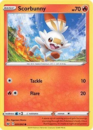 Scorbunny (031/202) (Collection Premium) [Épée et Bouclier : Ensemble de Base] 