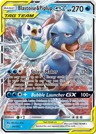 Blastoise & Piplup GX 38/236 - [SM  Cosmic Eclipse] Holofoil