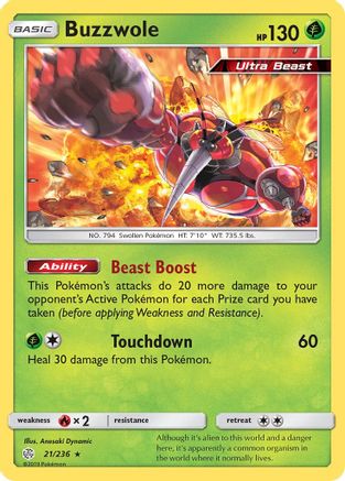 Buzzwole 21/236 - [SM  Cosmic Eclipse] Holofoil