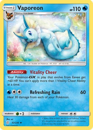 Vaporeon 42/236 - [SM  Cosmic Eclipse]