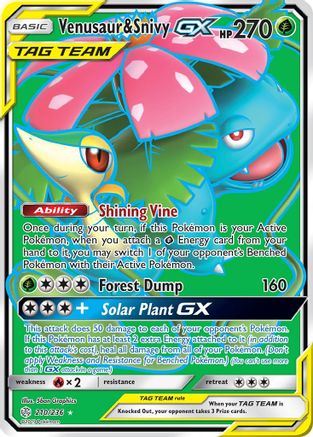 Venusaur & Snivy GX (Full Art)/236 - [SM  Cosmic Eclipse] Holofoil