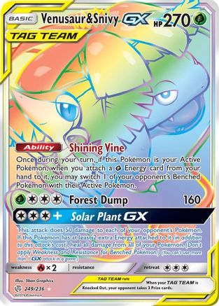 Venusaur &amp; Snivy GX (249/236) [Soleil et Lune : Éclipse Cosmique] 