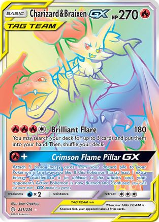Charizard & Braixen GX (Secret)/236 - [SM  Cosmic Eclipse] Holofoil