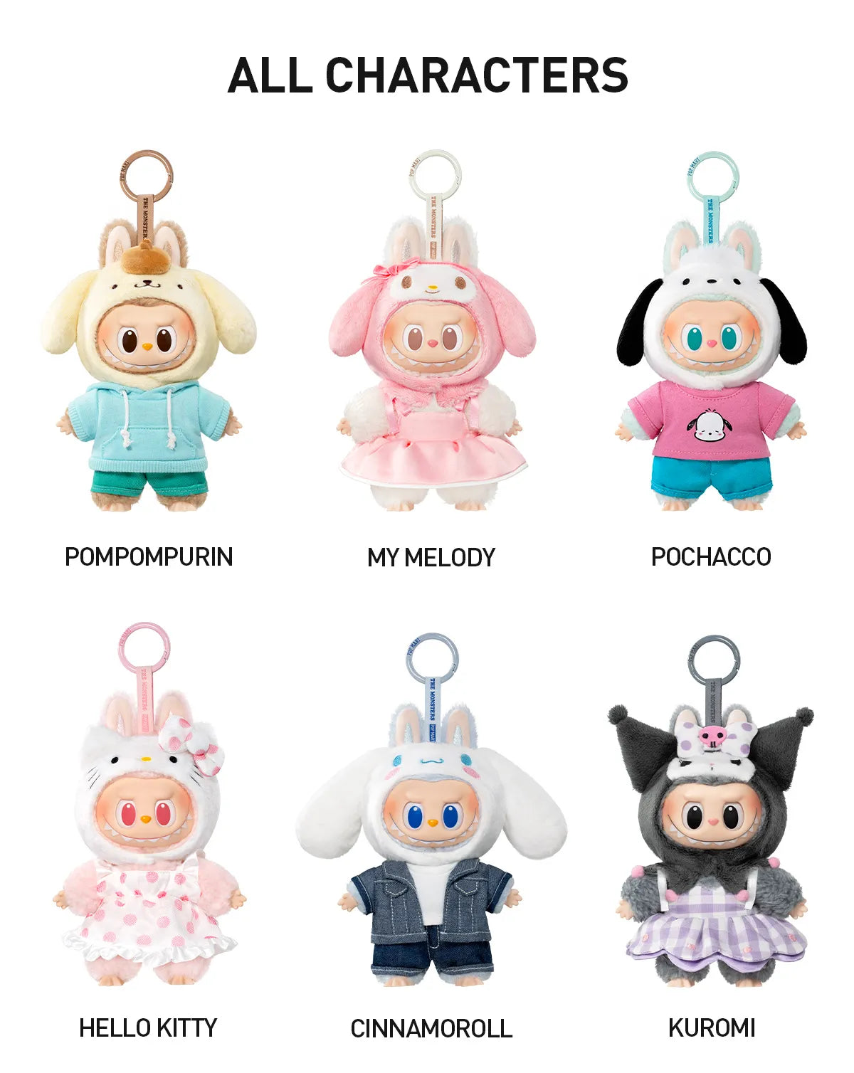 THE MONSTERS × Hello Kitty and Friends Series Vinyl Plush Pendant Blind Box Labubu