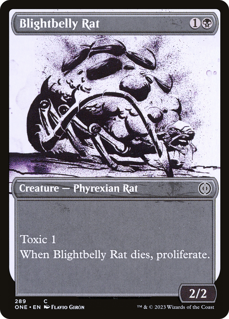 Blightbelly Rat (ONE-289) - [Phyrexia: All Will Be One]: (Showcase) Foil
