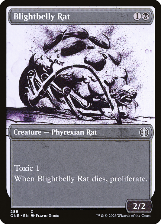 Blightbelly Rat (ONE-289) - [Phyrexia: All Will Be One]: (Showcase) Foil
