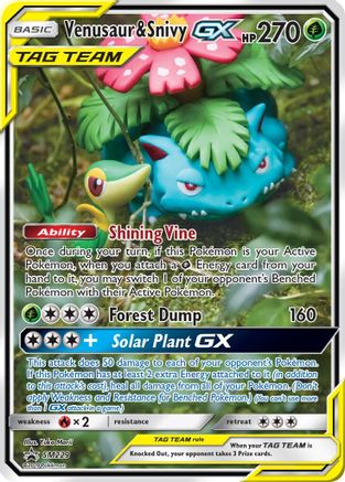 Venusaur &amp; Snivy GX (SM229) [Soleil et Lune : Promos Black Star] 