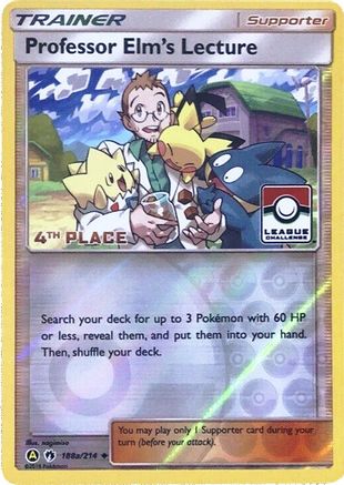 Professor Elm's Lecture - 188a/214 (League Challenge) [4th Place] 188a - [League & Championship Cards] Reverse Holofoil