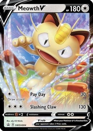 Meowth V (SWSH004) [Épée et Bouclier : Promos Black Star] 