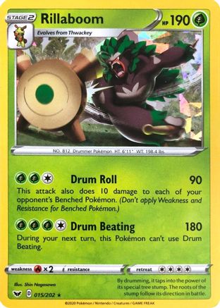 Rillaboom - 015/202 (Cracked Ice Holo) - [Deck Exclusives] Holofoil