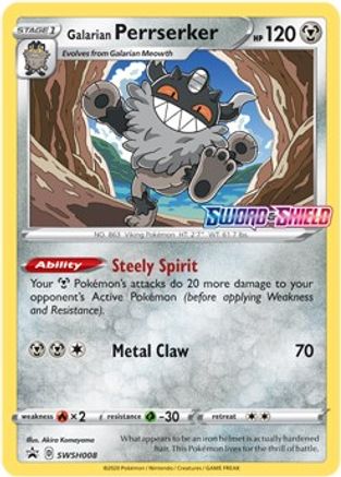 Galarian Perrserker - SWSH008 (Prerelease) SWSH008/307 - [SWSH Sword & Shield Promo Cards] Holofoil