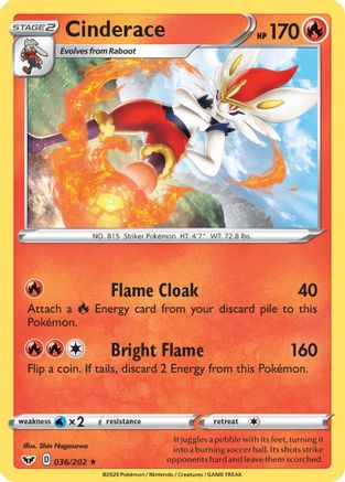 Cinderace (036) 36/202 - [SWSH01 Sword & Shield Base Set]