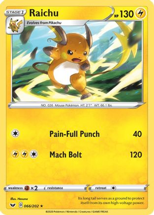 Raichu 66/202 - [SWSH01 Sword & Shield Base Set]