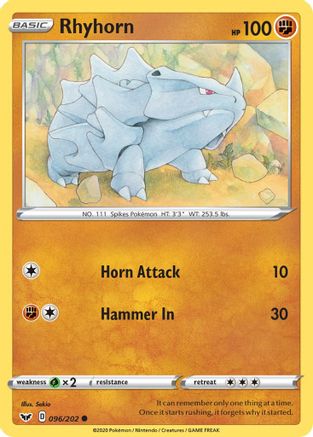 Rhyhorn (096/202) [Épée et bouclier : ensemble de base] 