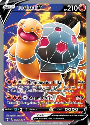 Torkoal V (Full Art) 188/202 - [SWSH01 Sword & Shield Base Set] Holofoil