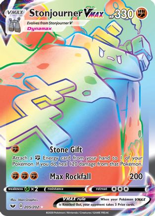 Stonjourner VMAX (Secret) 205/202 - [SWSH01 Sword & Shield Base Set] Holofoil