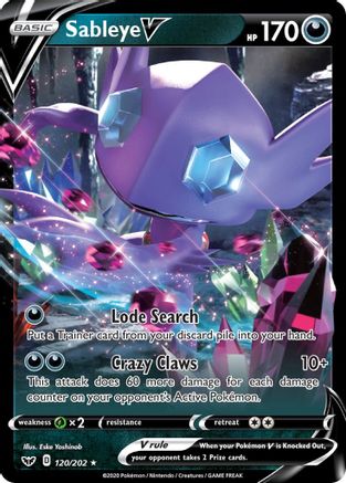 Sableye V (120/202) [Épée et bouclier : ensemble de base] 