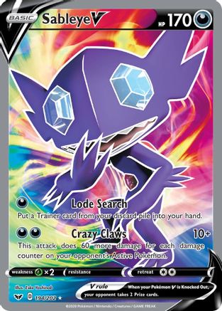 Sableye V (Full Art) 194/202 - [SWSH01 Sword & Shield Base Set] Holofoil